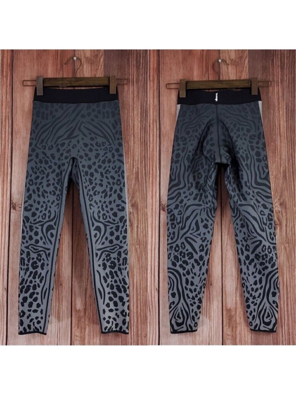 Ultracor Womens Size XS Black Gray Animal Print Leggings